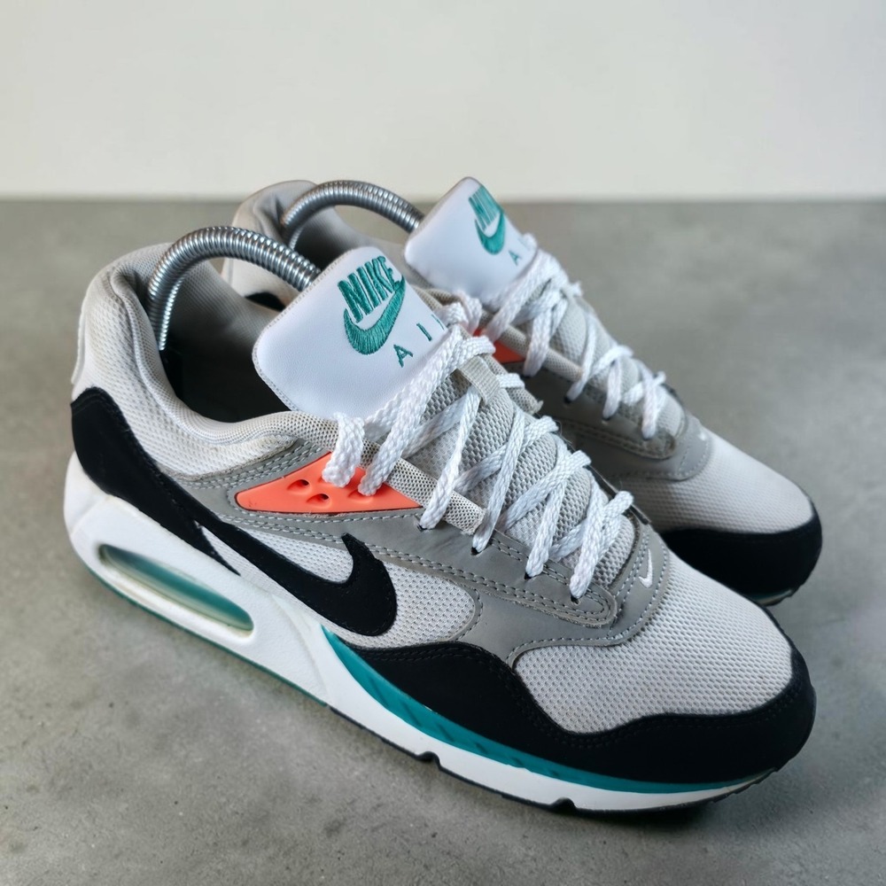 Nike Air Max Correlate Womens 9.5 White Black Green Running Shoes * No Insoles *